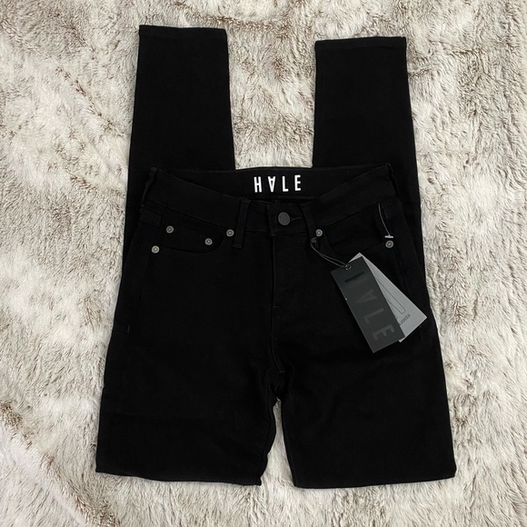 HALE Women Skinny Jeans | Black Skinny Jeans Size 24 | HALE Mid Rise Skinny Jean - Picture 1 of 14